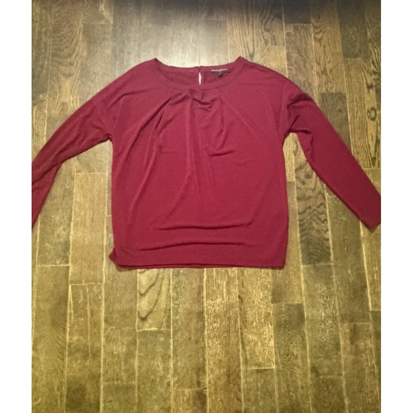 Banana Republic Tops - Banana Republic Womens Burgundy Long Sleeve Crew Neck Top Size Small